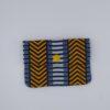 porte-monnaie en wax bleu marine, orange et blanc